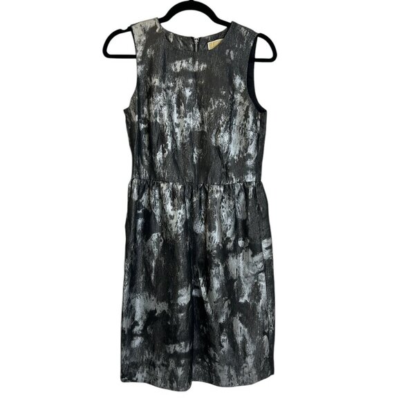 MICHAEL Michael Kors Metallic Sleeveless Dress Silver Sheath Cocktail Wedding 4 - Picture 1 of 8